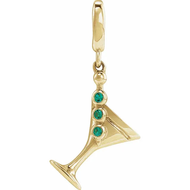 Emerald Martini Charm