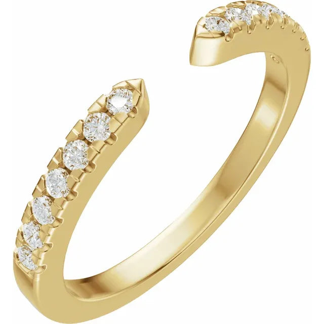 1/6 CTW Diamond Open Band - 14K Yellow Gold