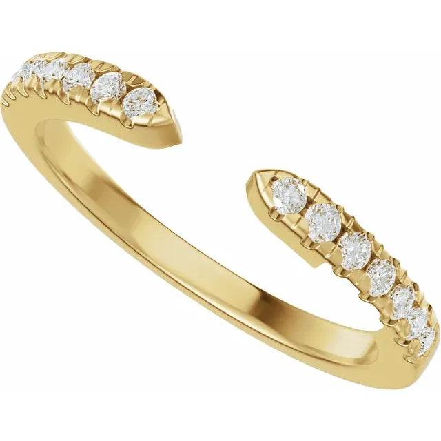 1/6 CTW Diamond Open Band - 14K Yellow Gold