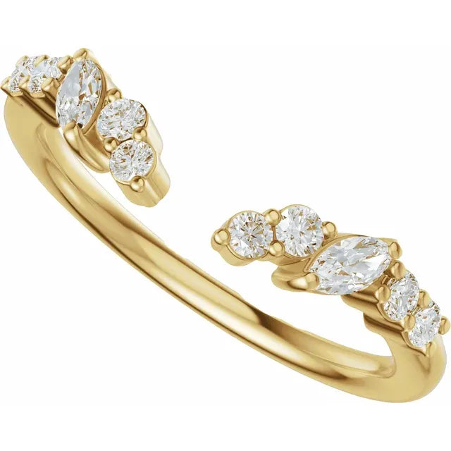 1/4 CTW Diamond Open Band - 14K Yellow Gold