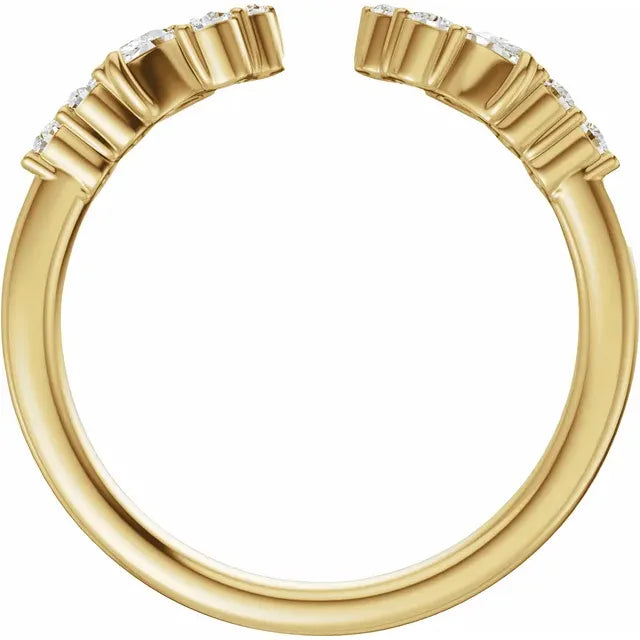 1/4 CTW Diamond Open Band - 14K Yellow Gold