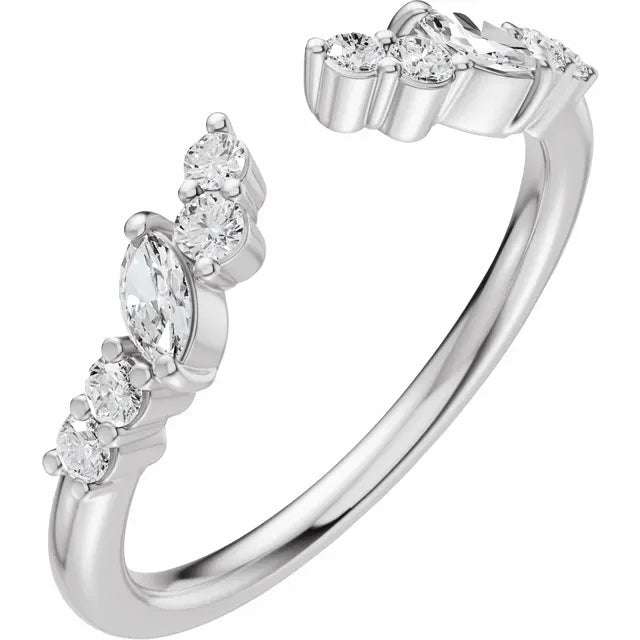 1/4 CTW Diamond Open Band - 14K White Gold