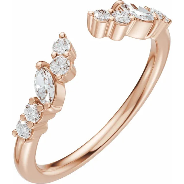 1/4 CTW Diamond Open Band - 14K Rose Gold