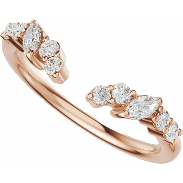 1/4 CTW Diamond Open Band - 14K Rose Gold