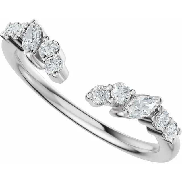 1/4 CTW Diamond Open Band - 14K White Gold