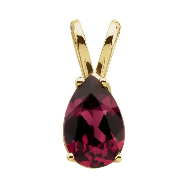 Rhodolite Garnet Pear Pendant