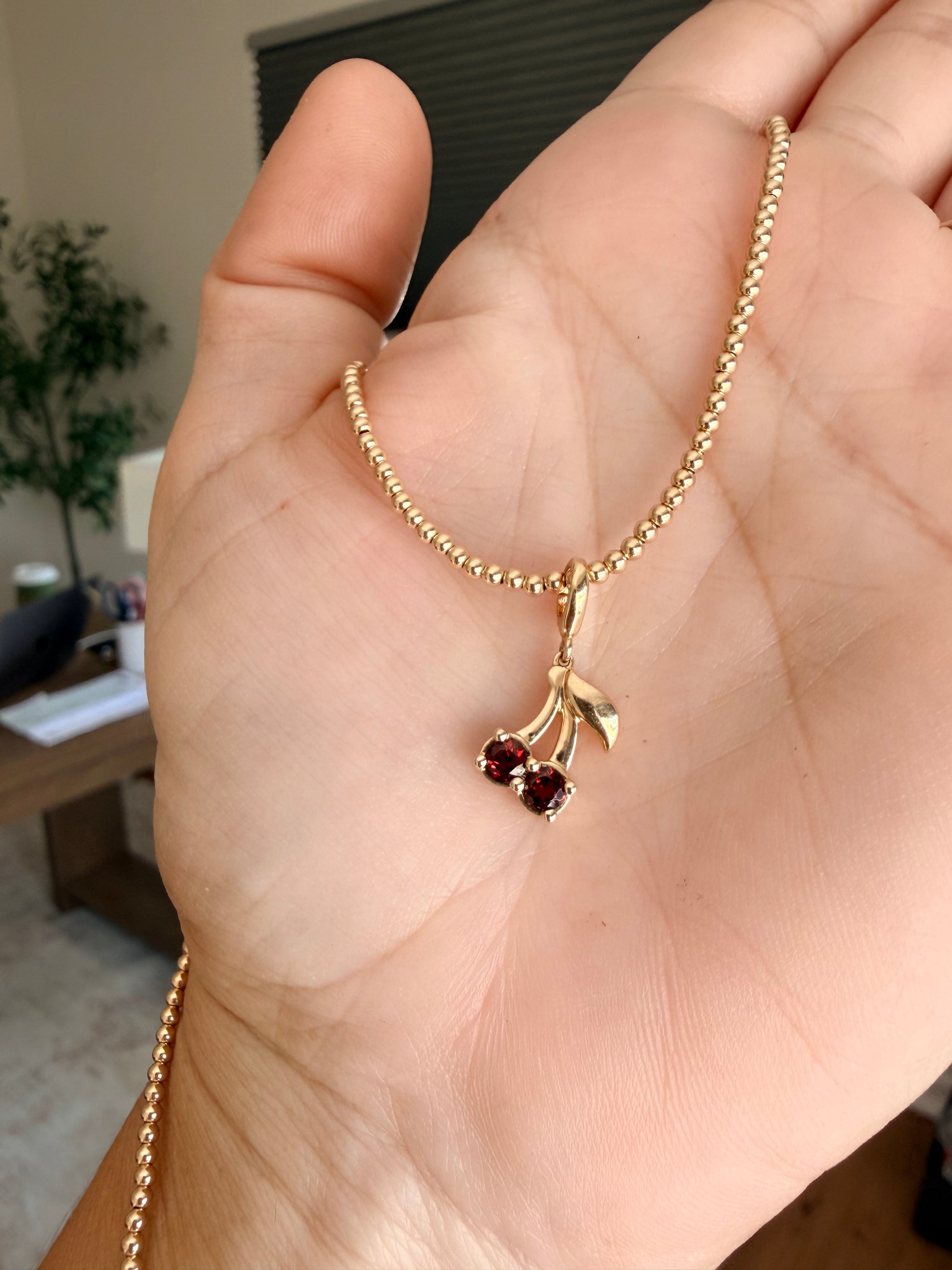 Mozambique Garnet Cherry Charm