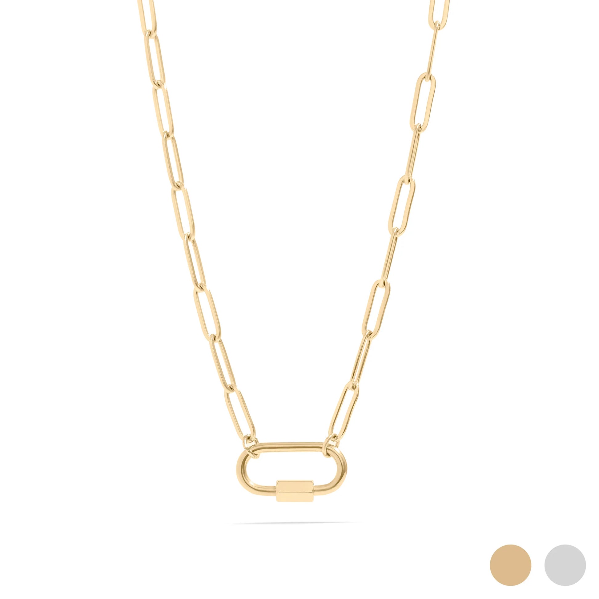 Paperclip Charm Lock Necklace