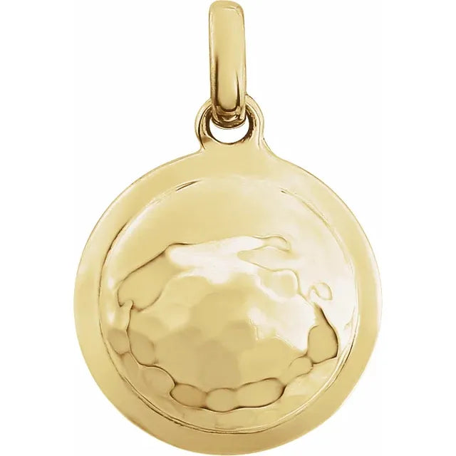 Hammered Gold Disk Charm