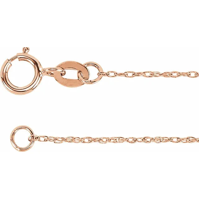14K Gold 1 mm Rope Chain