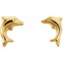 14K Gold Dolphin Earrings