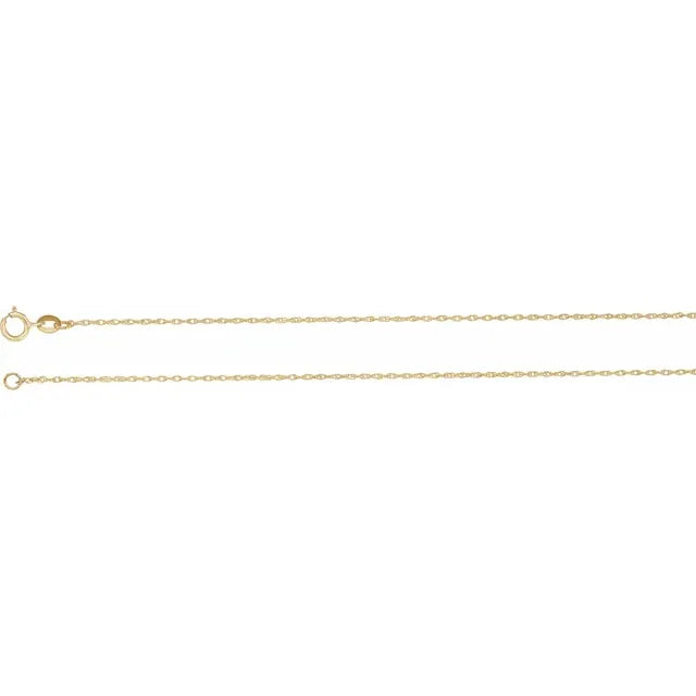 14K Gold 1 mm Rope Chain