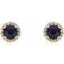 Sapphire & 1/10 CTW Natural Diamond Earrings