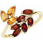 Natural Citrine & Natural Mozambique Garnet Ring