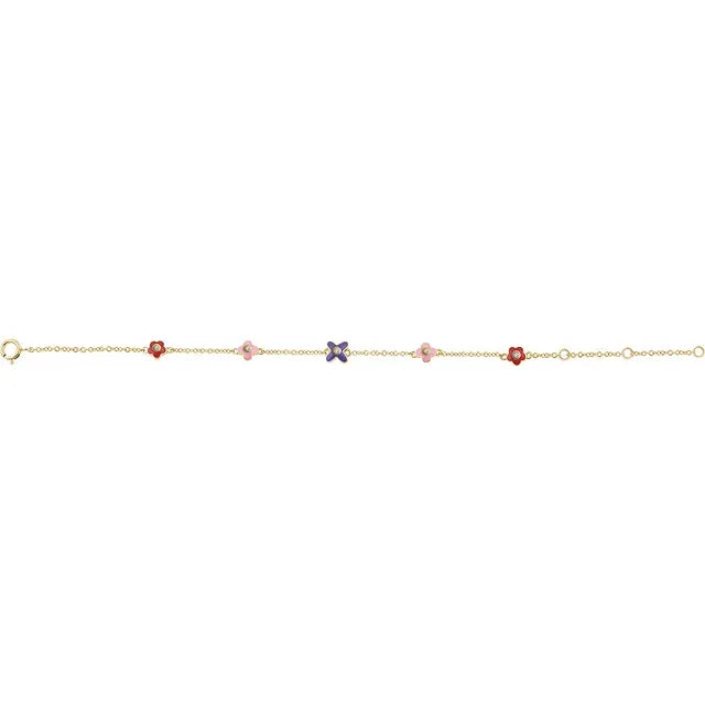 Natural Diamond Youth Flower Bracelet