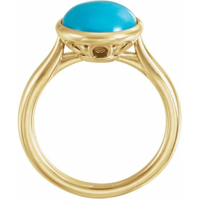 Natural Turquoise Cabochon Ring