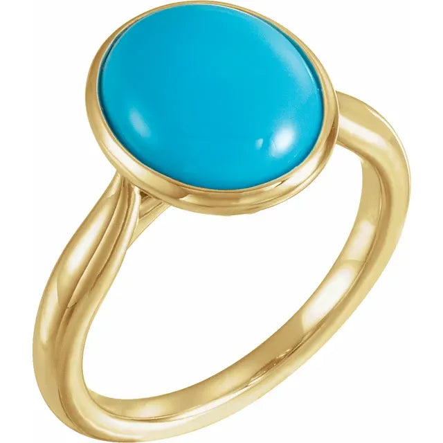 Natural Turquoise Cabochon Ring