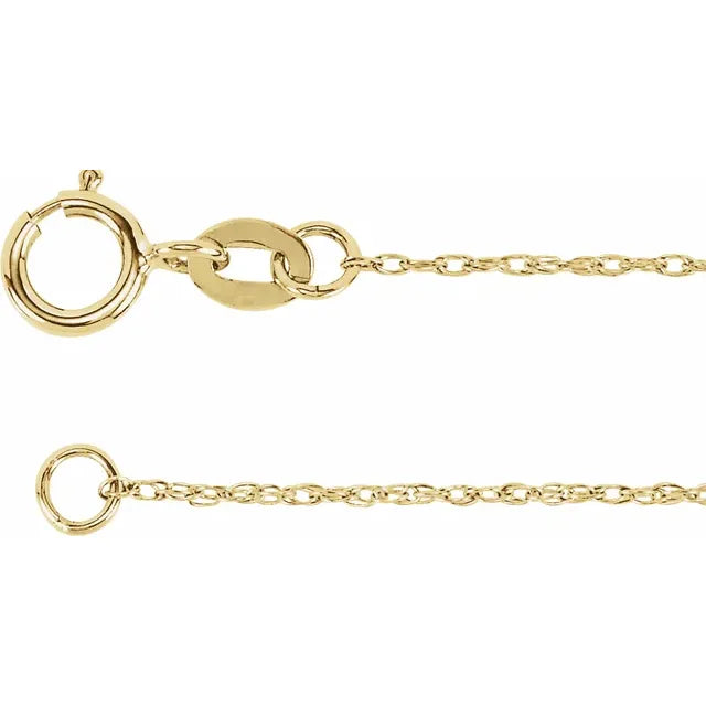 14K Gold 1 mm Rope Chain
