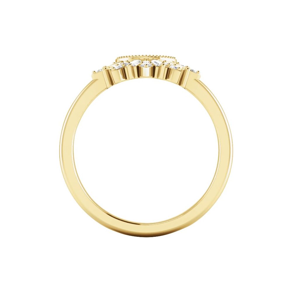 1/5 CTW Diamond Contour Band - 14K Yellow Gold