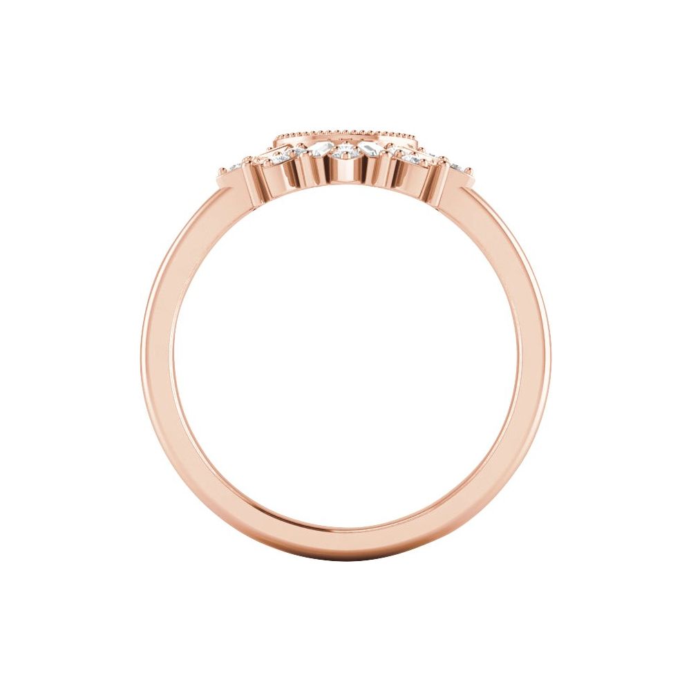 1/5 CTW Diamond Contour Band - 14K Rose Gold