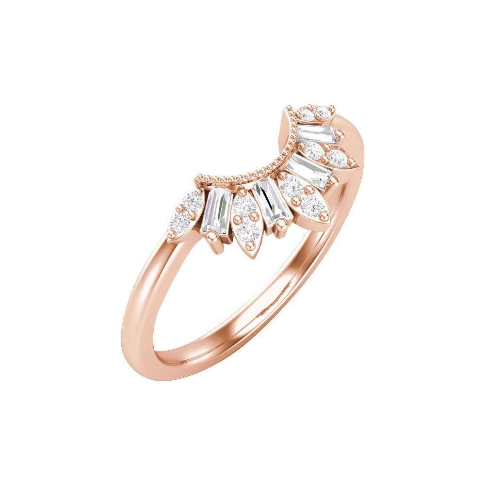 1/5 CTW Diamond Contour Band - 14K Rose Gold