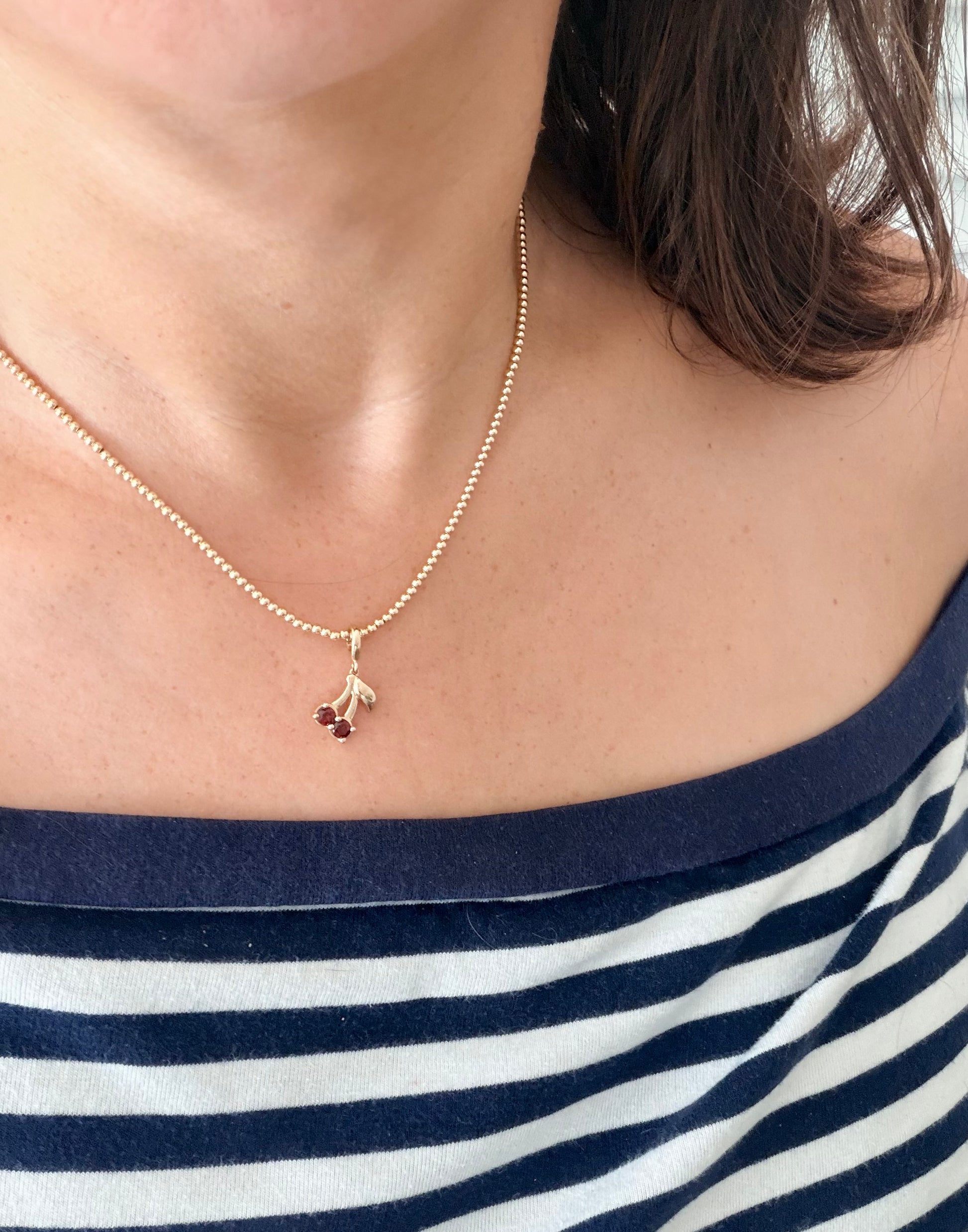 Mozambique Garnet Cherry Charm