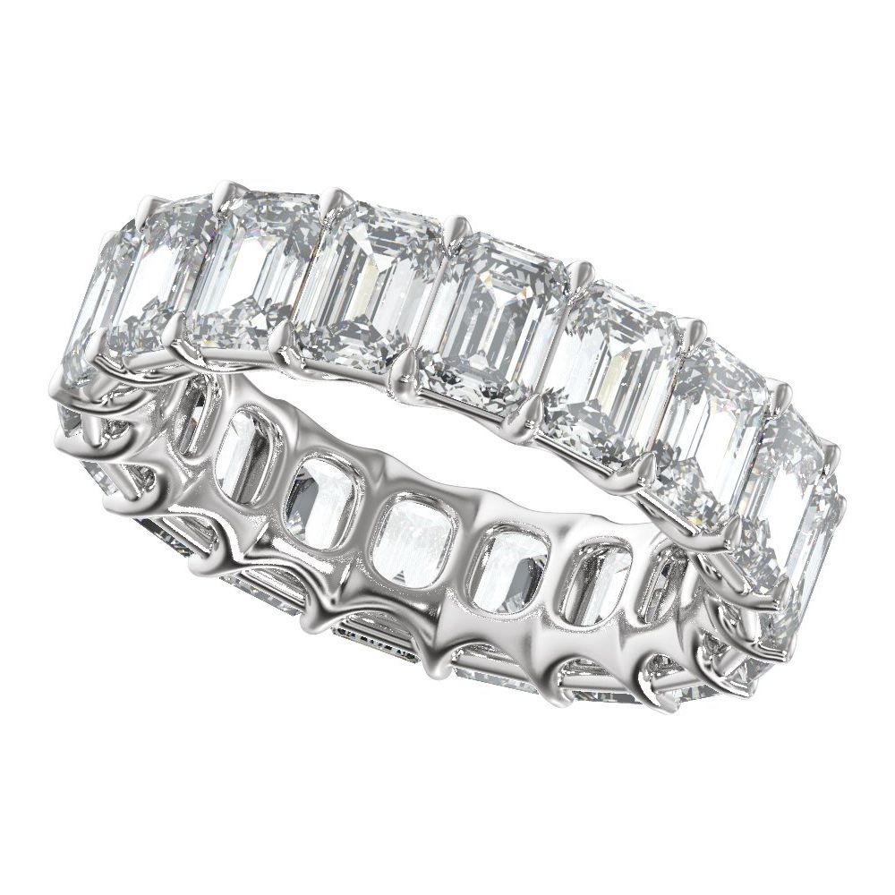 Emerald Diamond 9 | 10 Carats - 14K White Gold