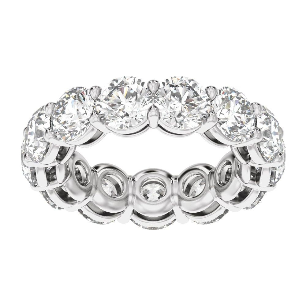 Round Diamond 8 Carats - 14K White Gold