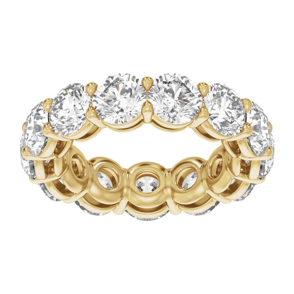 Round Diamond 8 Carats - 14K Yellow Gold