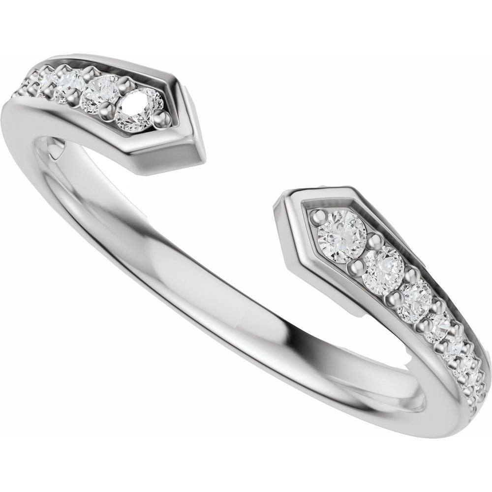 1/5 CTW Diamond Open Band - 14K White Gold