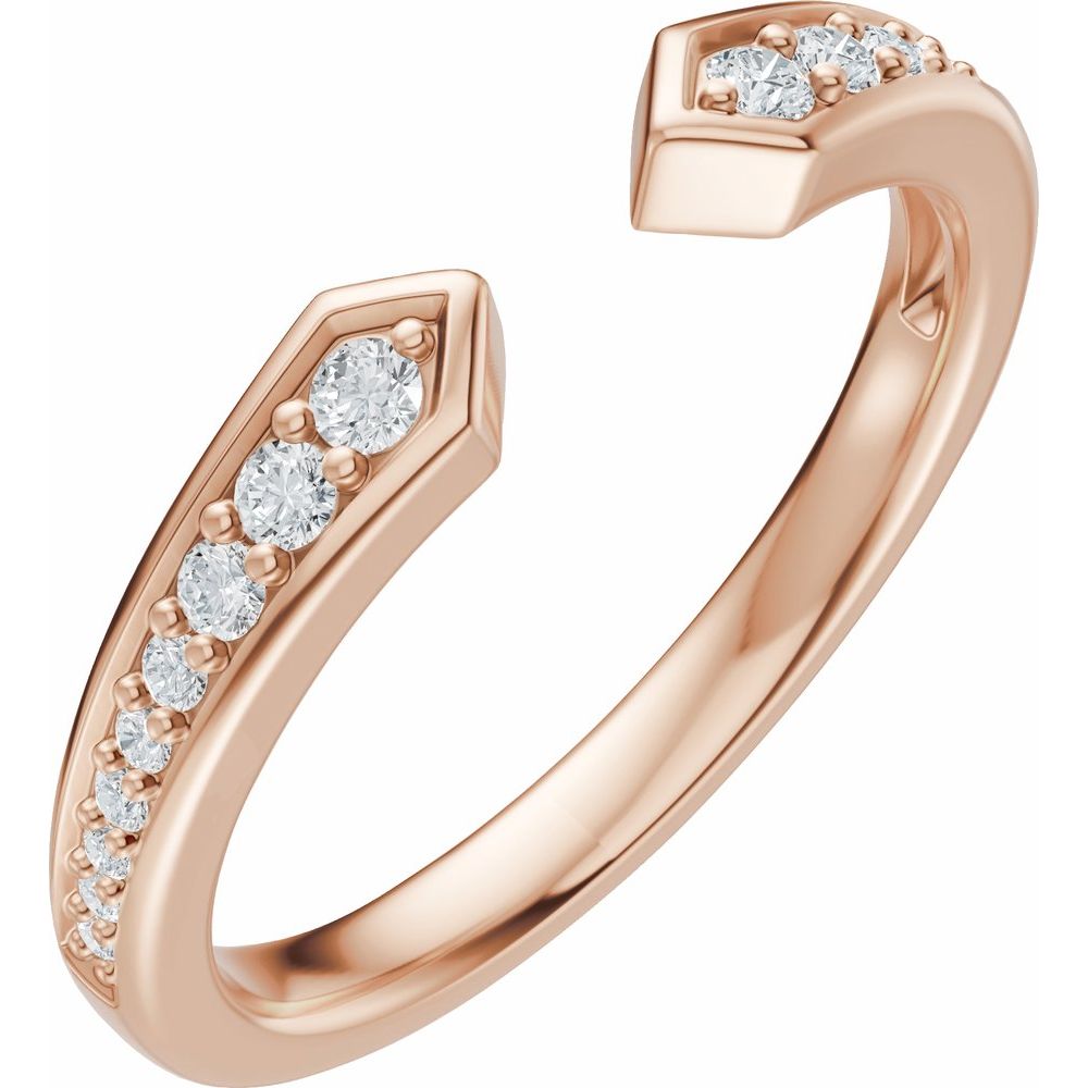 1/5 CTW Diamond Open Band - 14K Rose Gold
