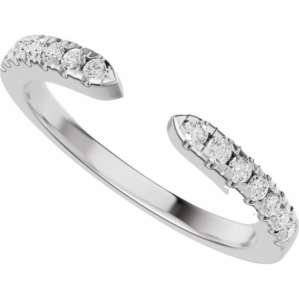 1/6 CTW Diamond Open Band - 14K White Gold