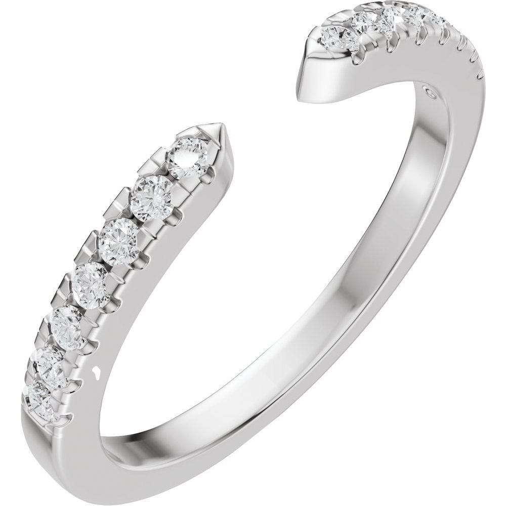 1/6 CTW Diamond Open Band - 14K White Gold