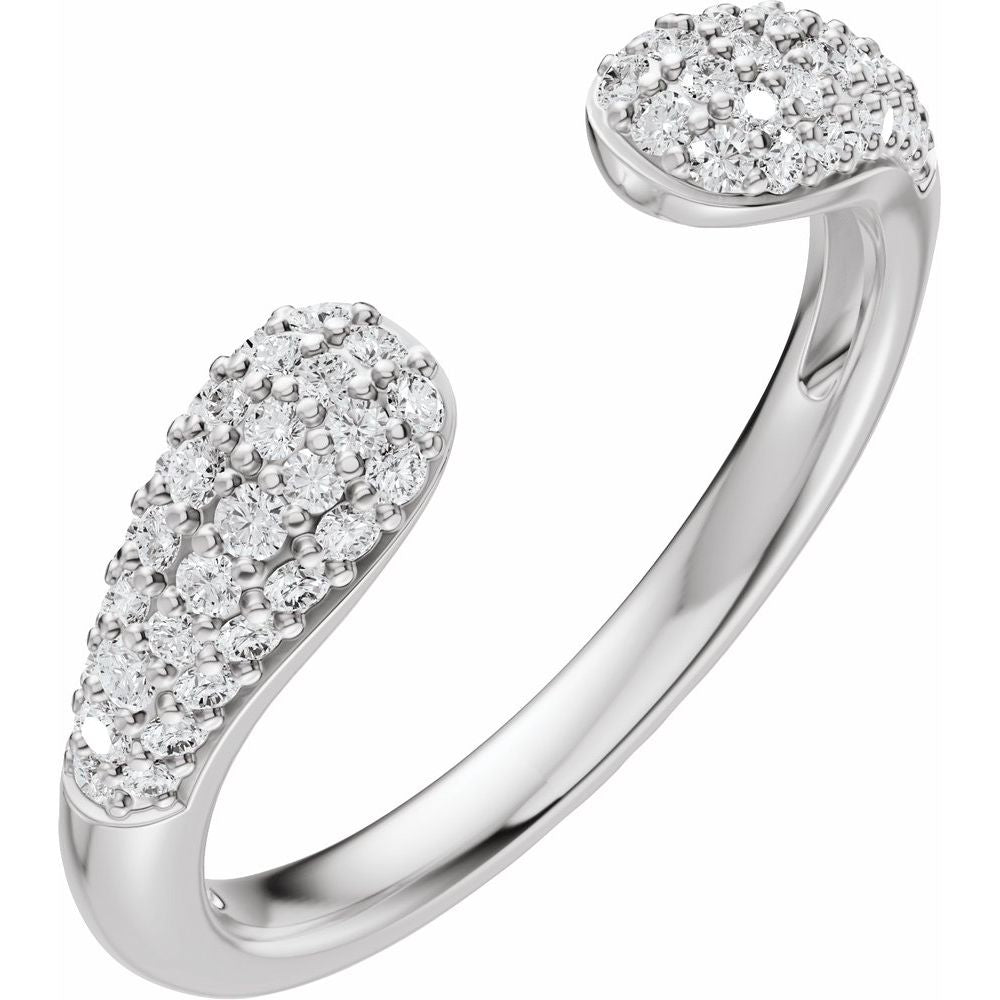 1/3 CTW Diamond Open Band - 14K White Gold