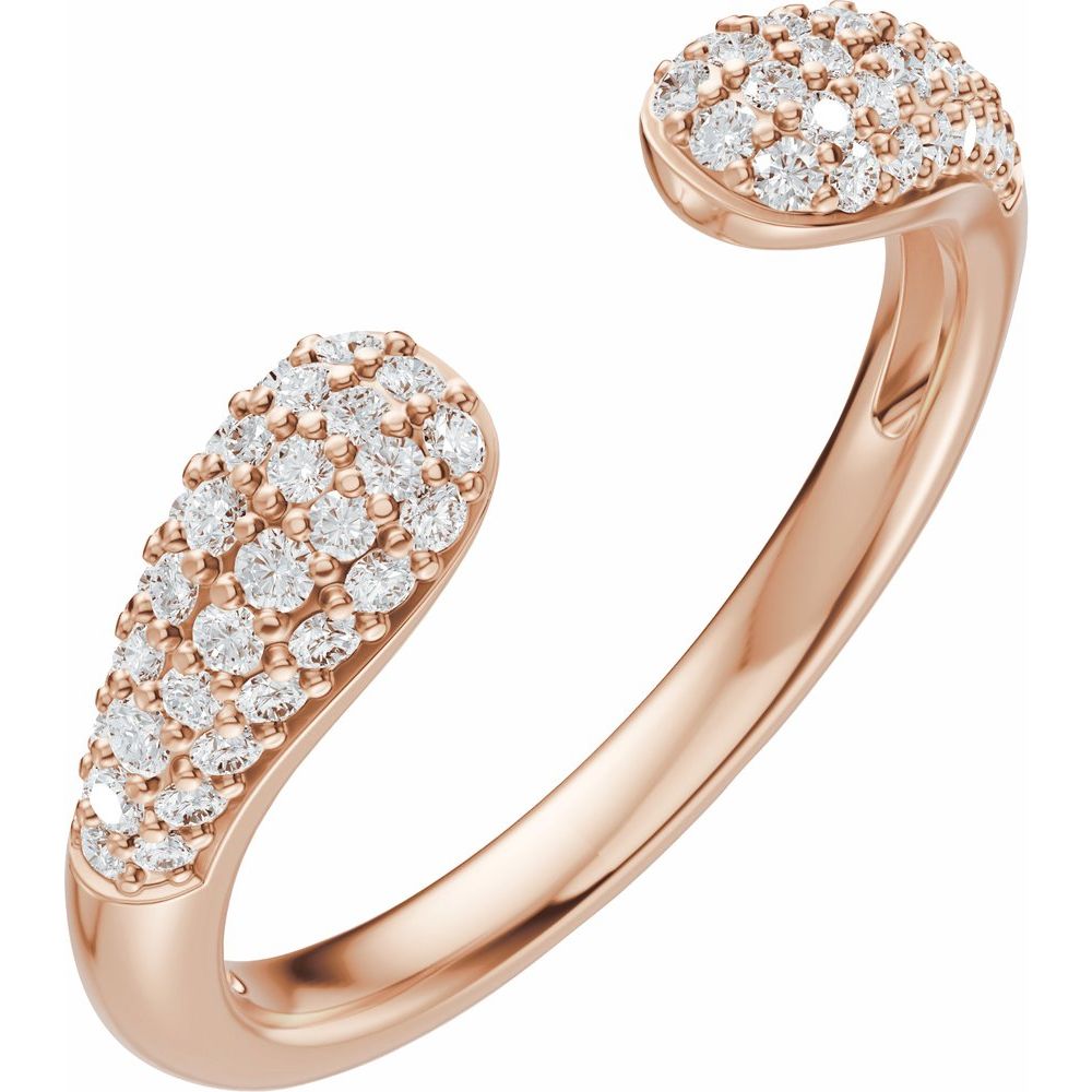 1/3 CTW Diamond Open Band - 14K Rose Gold