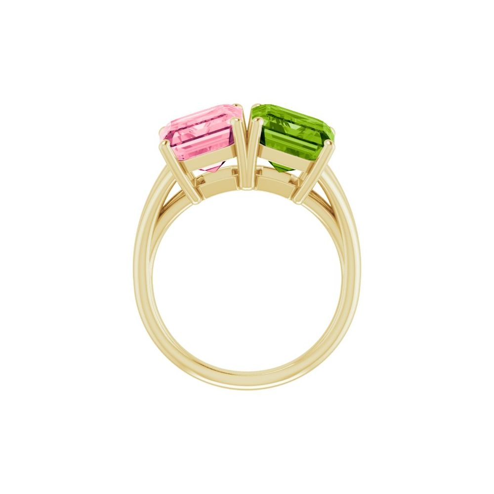 Natural Peridot & Natural Pink Topaz Ring