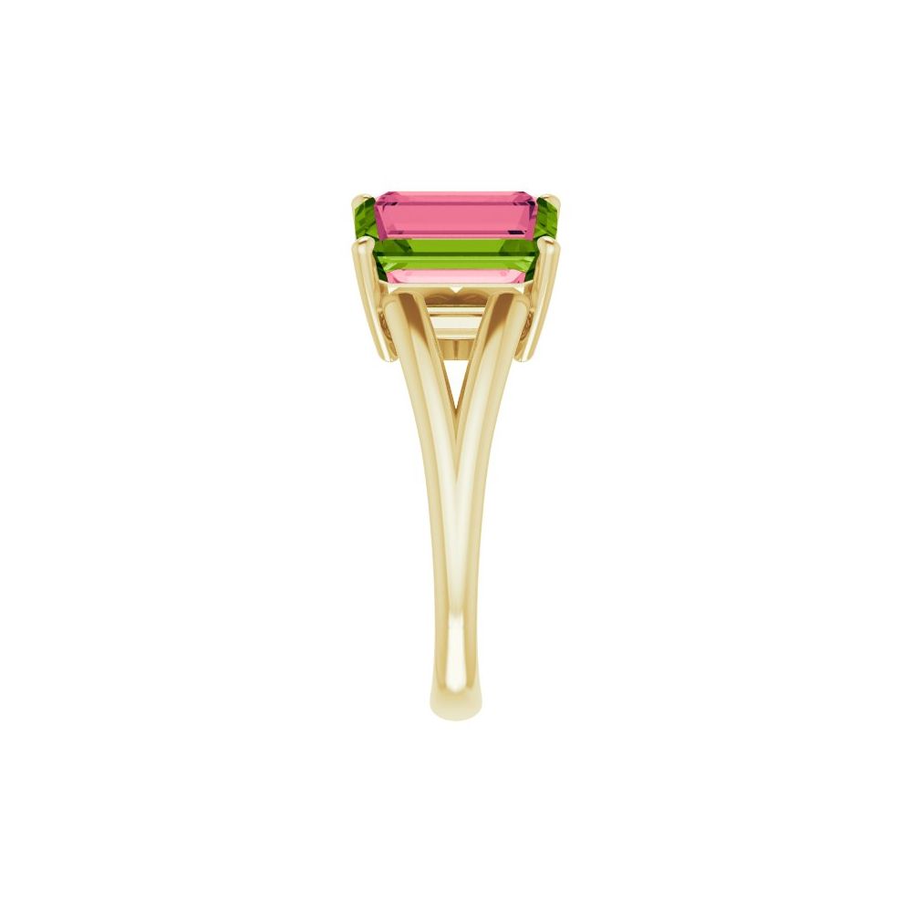 Natural Peridot & Natural Pink Topaz Ring