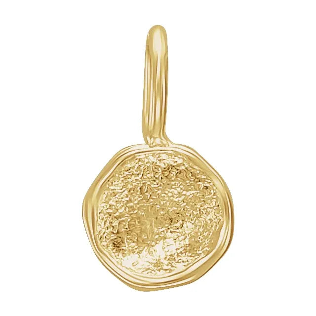 14K Yellow Gold Disk Charm