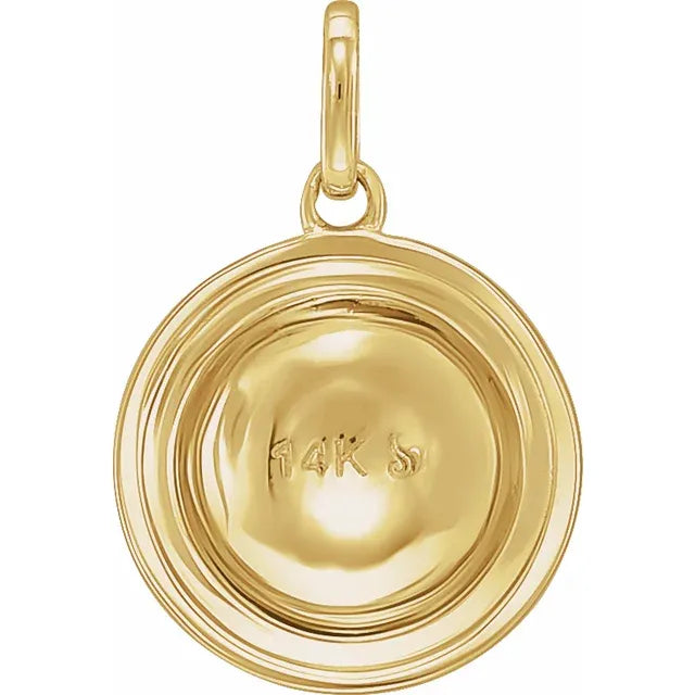 Hammered Gold Disk Charm