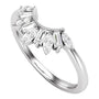 Silver ring with diamond accents on a white background