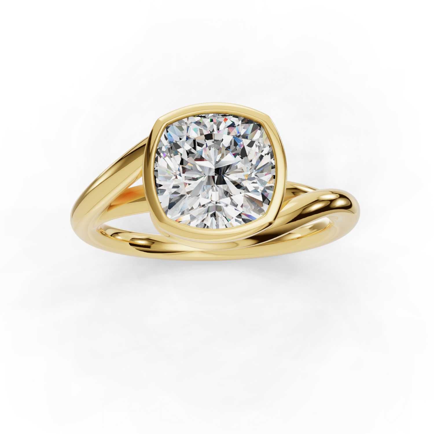 Floating Bezel - 14K Yellow Gold