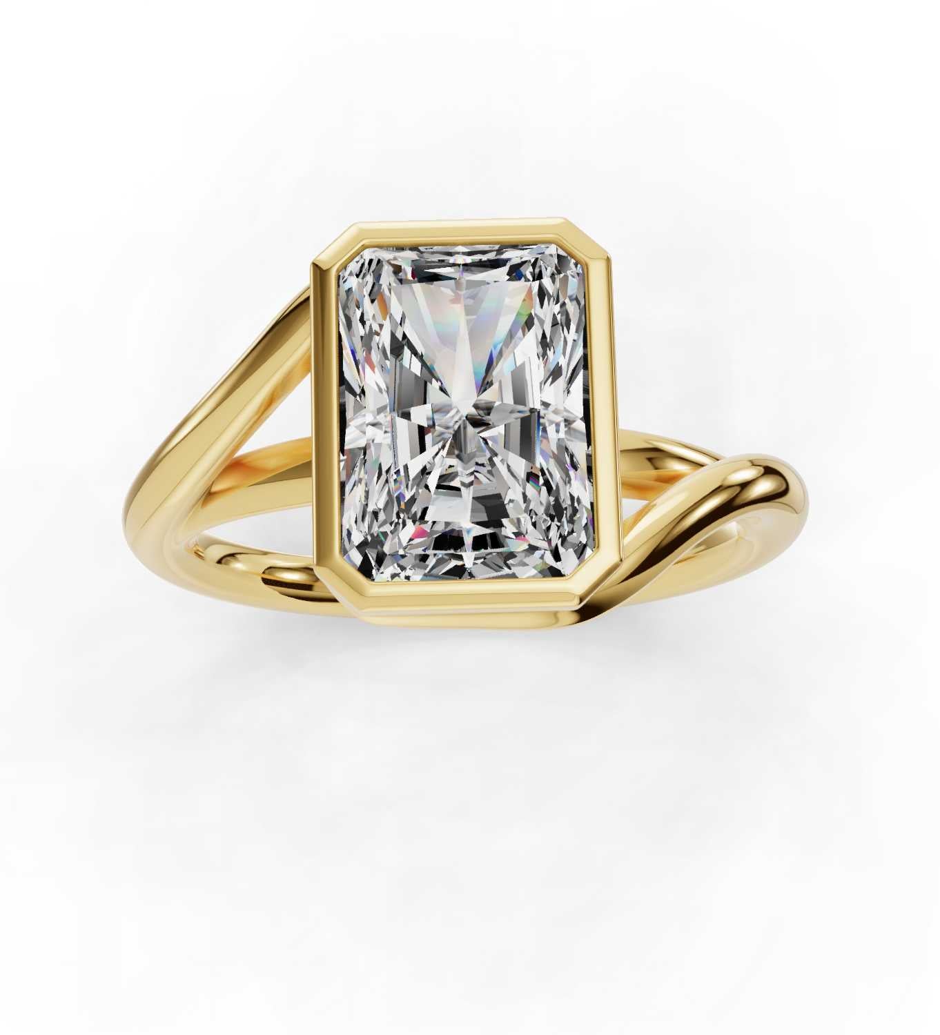 Floating Bezel - 14K Yellow Gold