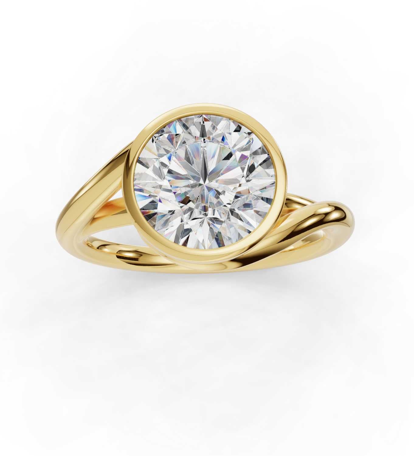 Floating Bezel - 14K Yellow Gold