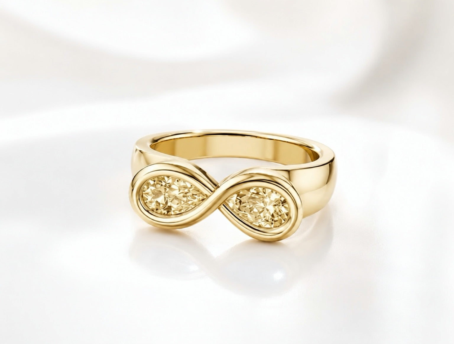 Pearfinity Champagne Diamond Ring