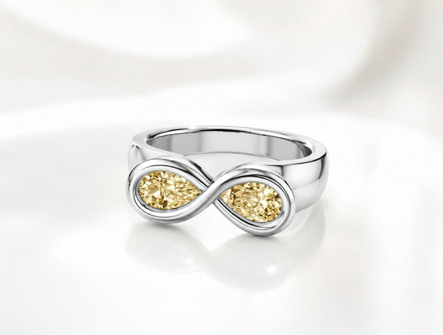 Pearfinity Champagne Diamond Ring