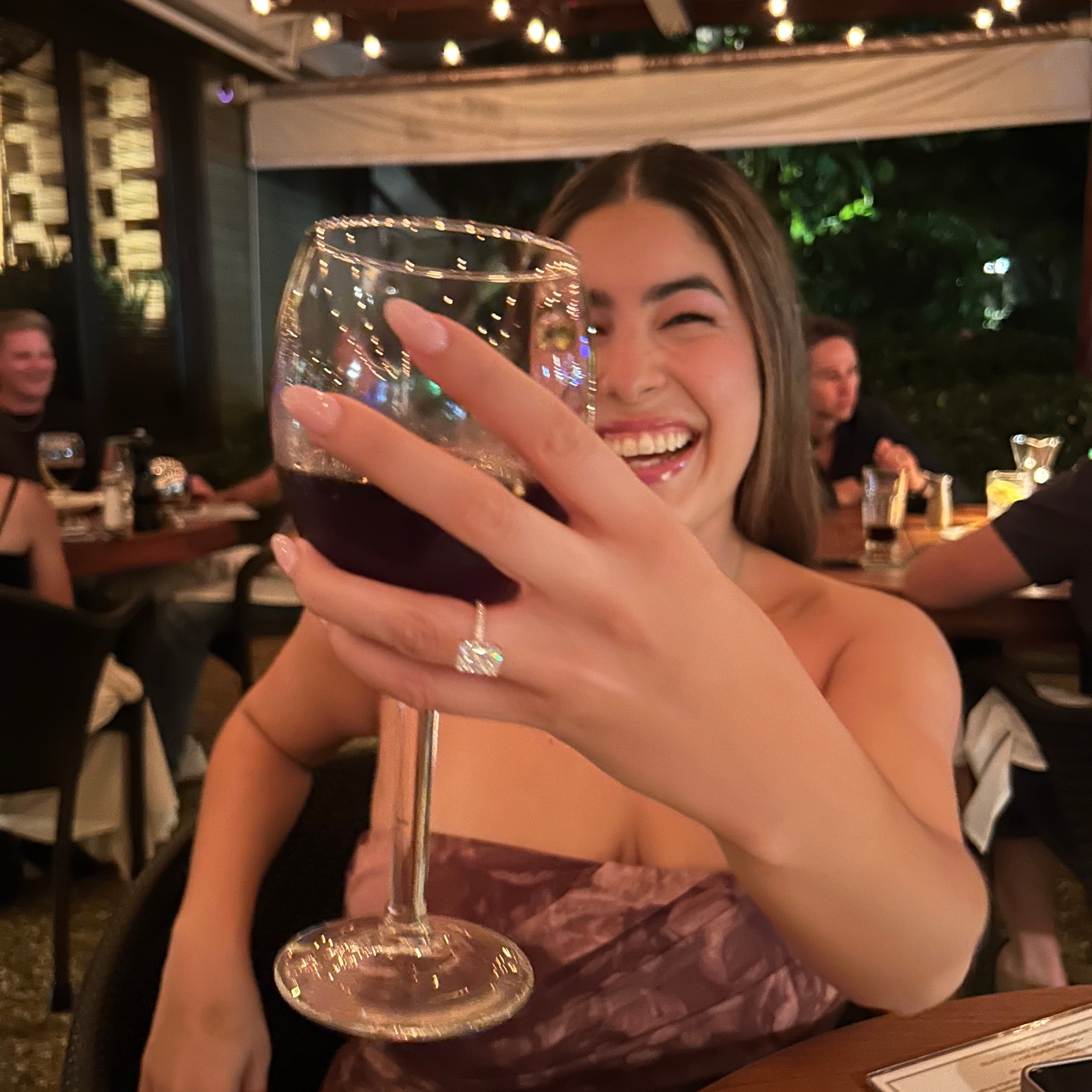 Client is wearing a 3 Carat Radiant