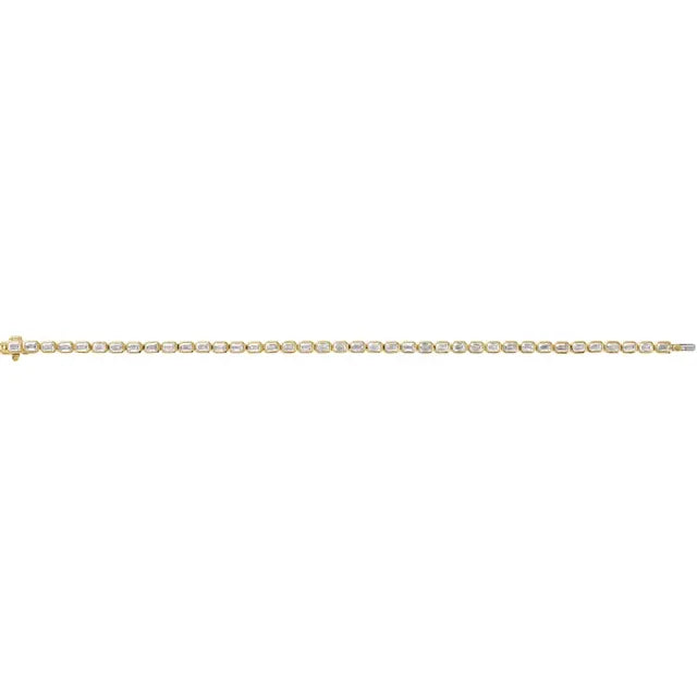 Emerald-Cut Diamond Bezel Tennis Bracelet 6.25 Carats
