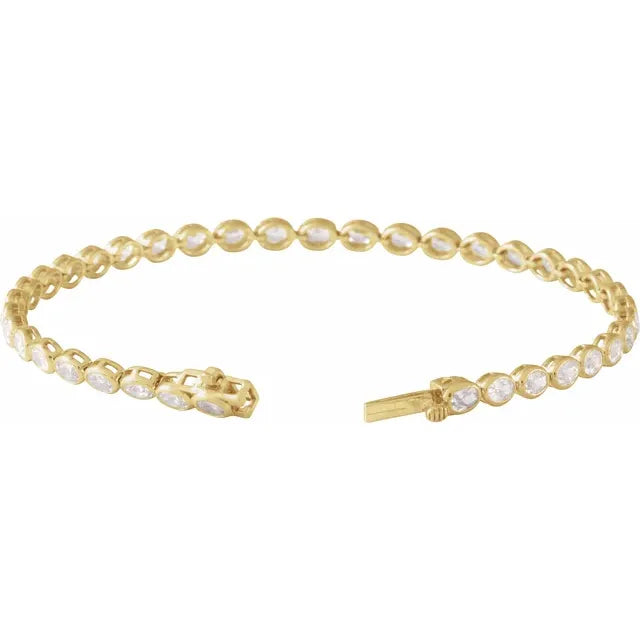Oval Diamond Bezel Tennis Bracelet 4 Carats