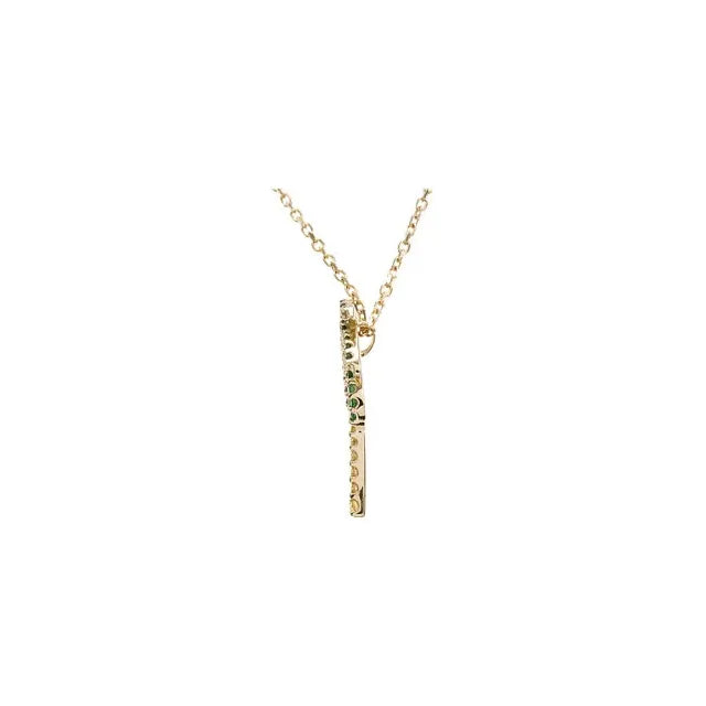 Tsavorite Garnet & Natural Yellow Sapphire Palm Tree Necklace