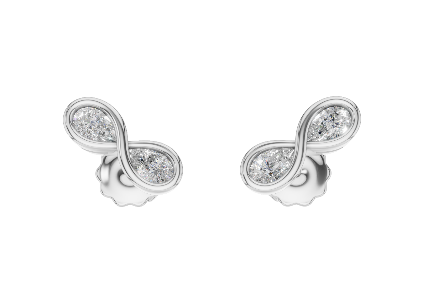 Pearfinity Studs - Lab Diamonds